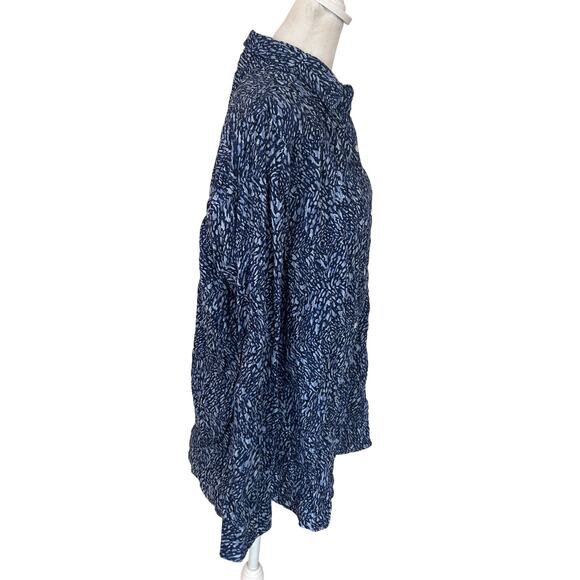 J. McLaughlin Blue and White Button Down Top Womens Size XL - Picture 4 of 6